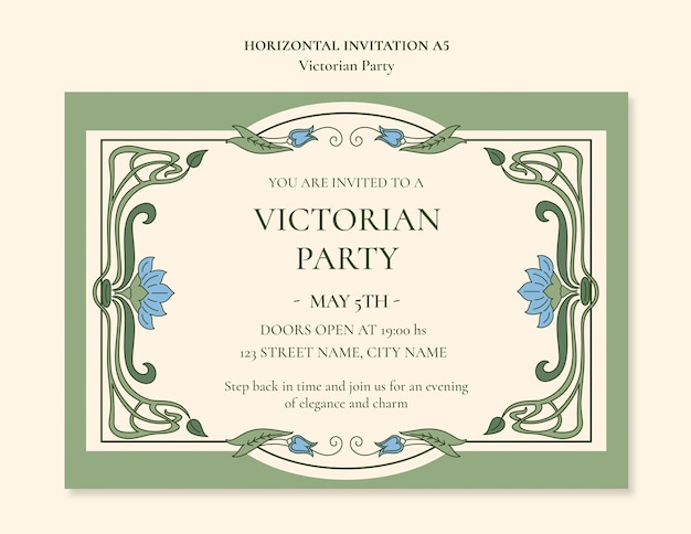 PSD gratuit modèle de conception de fête victorienne