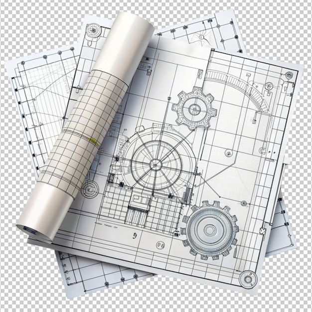 PSD piano tecnico abstract progetto ingegneristico per l'uso isolato su sfondo trasparente