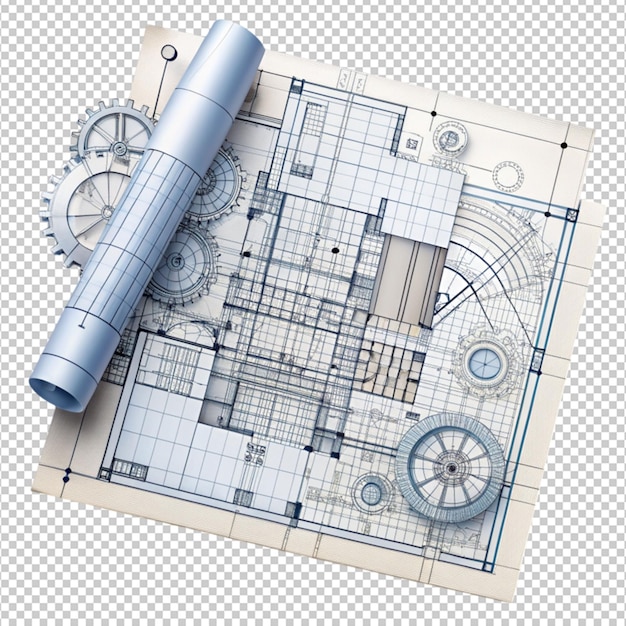 PSD piano tecnico abstract progetto ingegneristico per l'uso isolato su sfondo trasparente