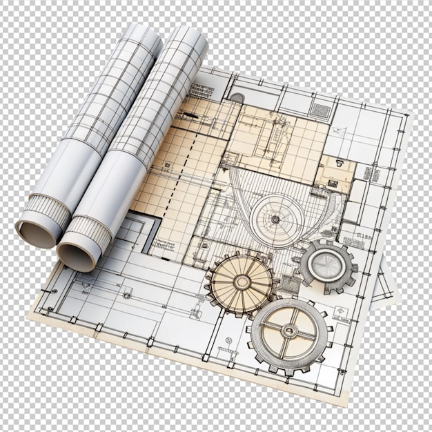 PSD piano tecnico abstract progetto ingegneristico per l'uso isolato su sfondo trasparente