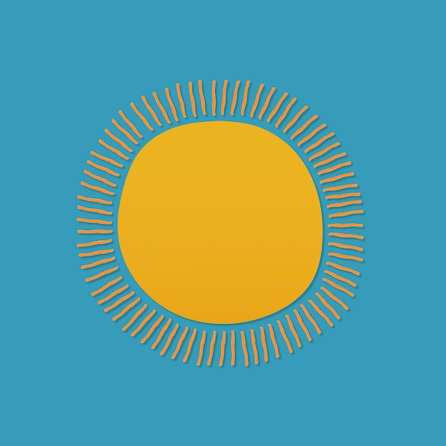 Vecteur gratuit autocollant de soleil mignon, vecteur de clipart météo imprimable