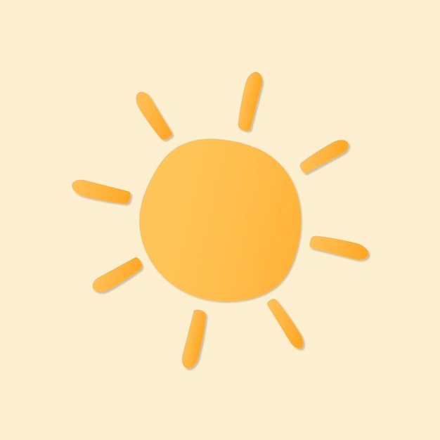 Vecteur gratuit autocollant de soleil mignon, vecteur de clipart météo imprimable