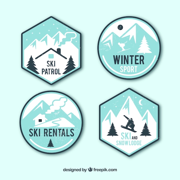 Collection de badge de ski