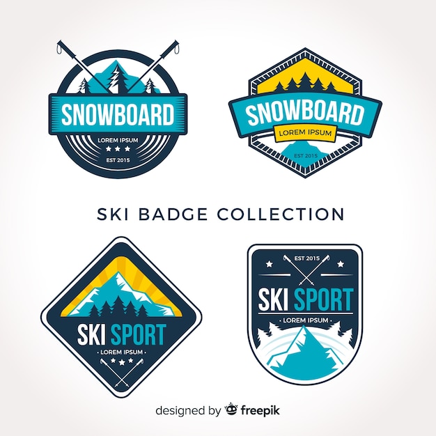 Collection de badges de ski