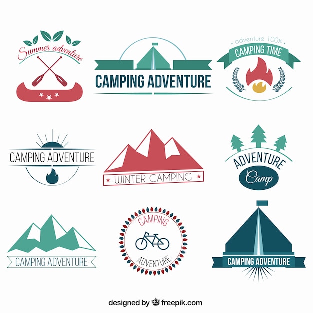 Collection de camping à badges d&#39;aventure