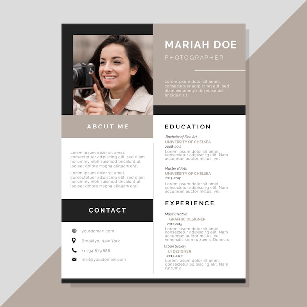 Concept de modèle de curriculum vitae