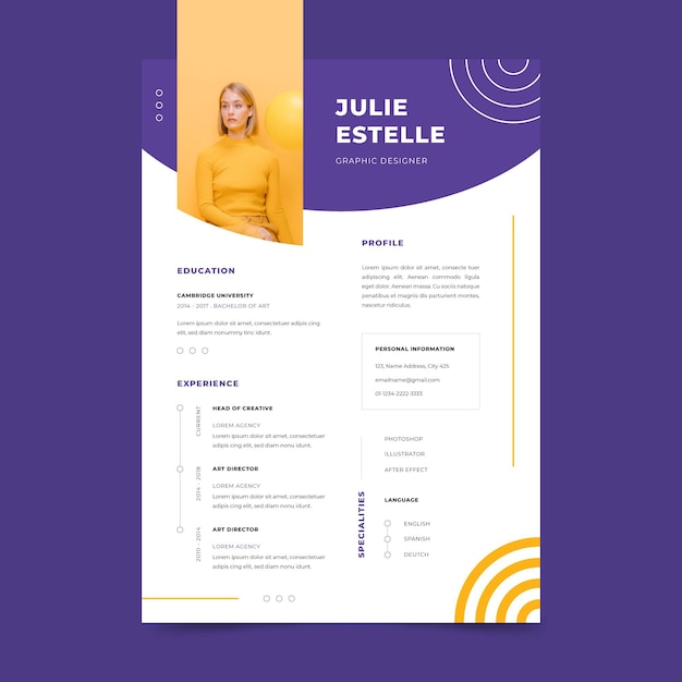 Concept de modèle de cv moderne