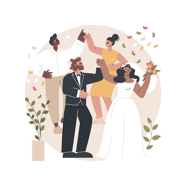 Vecteur gratuit illustration abstraite de fête de mariage