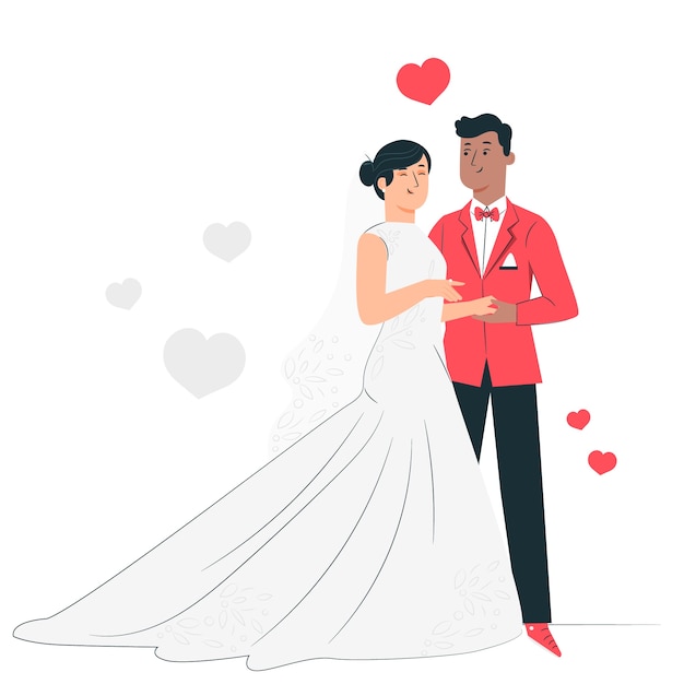 Vecteur gratuit illustration de concept de mariage