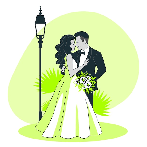 Vecteur gratuit illustration de concept de mariage