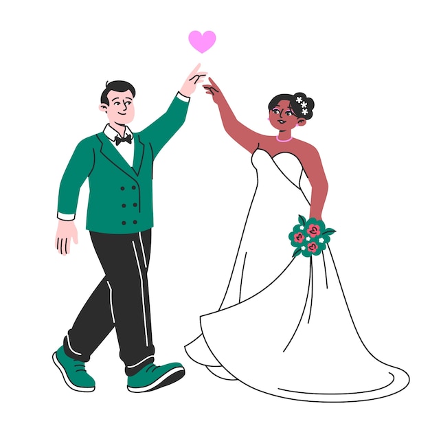 Vecteur gratuit illustration du concept du mariage