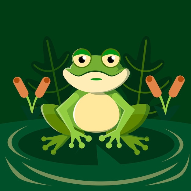 Vecteur gratuit illustration de grenouille adorable design plat