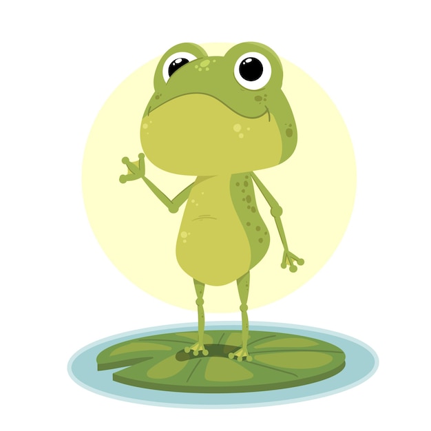 Vecteur gratuit illustration de grenouille adorable design plat