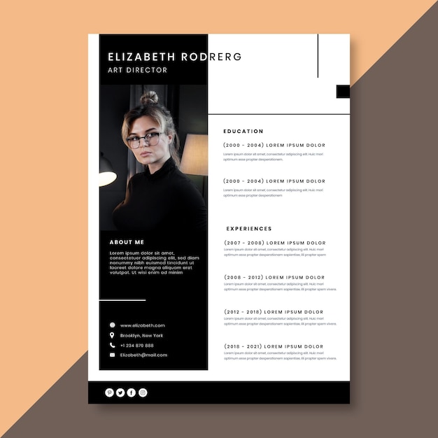 Modèle de curriculum vitae minimaliste avec photo