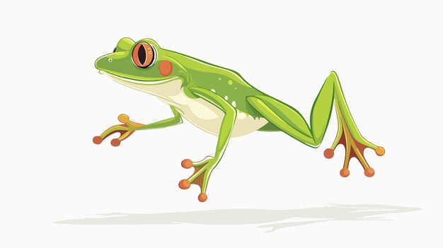 Vecteur une grenouille verte avec un œil rouge et des yeux orange