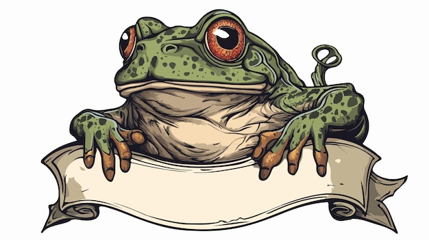 Vecteur l'illustration de la bannière du personnage de tattoo style toad