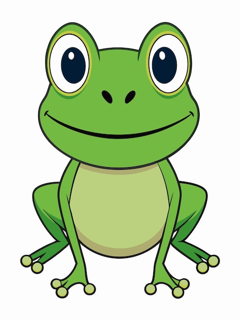 Vecteur une image de dessin animé d'une grenouille verte avec un fond blanc