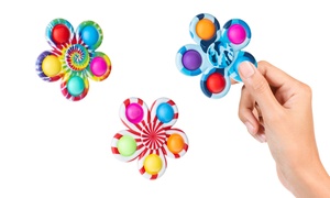 Hybrid Spinner Pop-It Fidget Toy Set of 3 Push Bubble Spinner Stress Relief Toy 