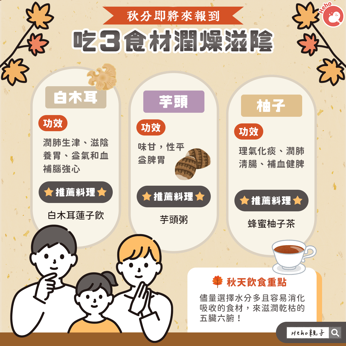 秋分即將來報到！吃 3 食材潤燥滋陰