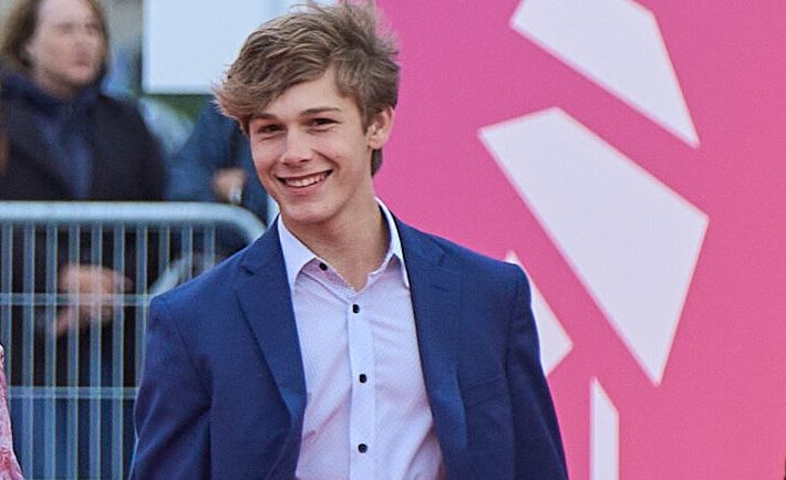 Hudson Meek attends the Deauville American Film Festival premiere of "A Different Man" on Sept. 9. The young actor died on Saturday from injuries sustained in a fall from a moving car days prior.