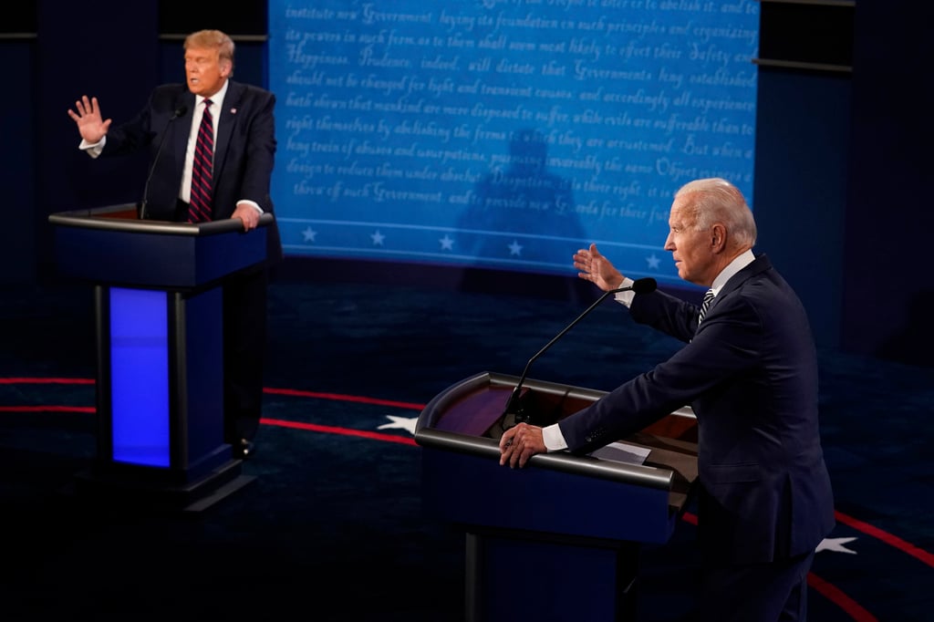 Then President Donald Trump and Joe Biden during their first presidential debate in 2020. File photo: AP