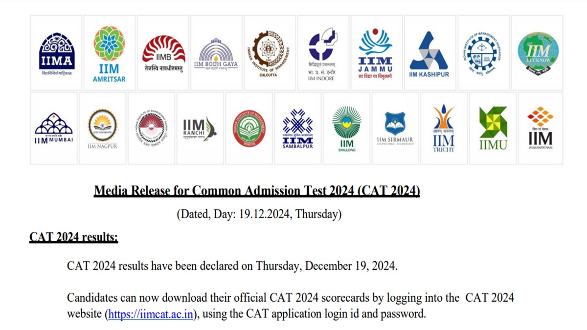 CAT Result 2024 OUT: Download Scorecard at iimcat.ac.in, 14 Students Score 100 Percentile