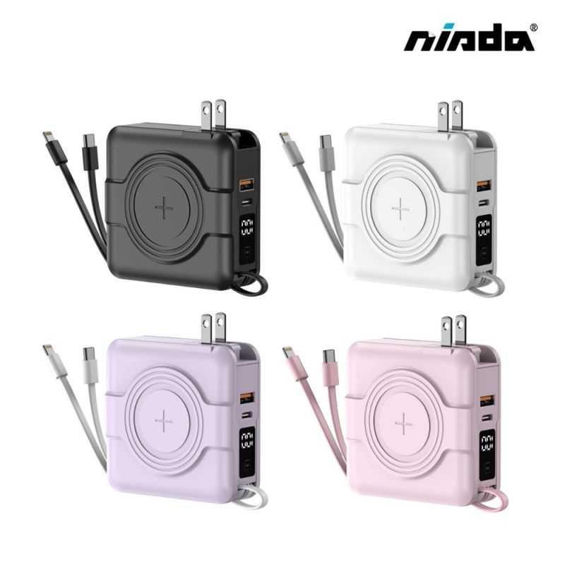 救星 Nisda NS-A338 自帶線萬用充行動電源(10000mAh) 多合一行動電源 插頭行動電源 旅行行動電源【