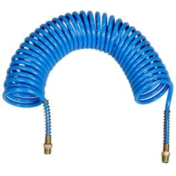 Mangueira Espiral  em PU Azul 7,70 Metros - 1/4 Pol. NPT