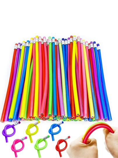 Flexible Soft Pencil,Magic Bendable Pencils,Multi-Colored Fun Soft Pencils With Erasers ,Classroom Supplies,Back To School Gifts,Party Favors,6 Colors