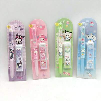 1pc Cute Cartoon Style Mechanical Pencil, Fashionable Design, Leads Included, Creative Student Stationery