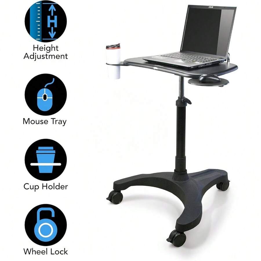 Mobile Standing Carts On Wheels, Pneumatic, Height Adjustable Rolling ...