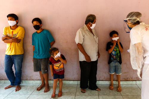 Home visit at indigenous village of Limao Verde