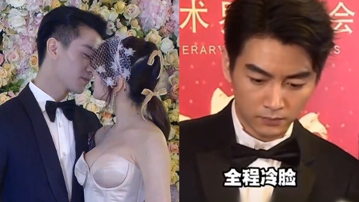 台灣藝人陳妍希近期婚變話題不斷，有網友翻出兩人之前同台出席活動的影片，表示陳曉的眼神跟結婚前不一樣。（圖／翻攝自 微博）