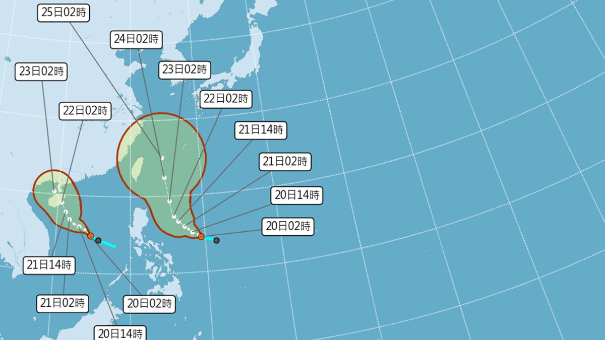 今天預計有兩個颱風生成。（圖／氣象署）