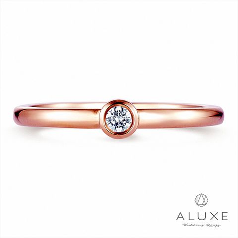 【ALUXE 亞立詩鑽石】0.05克拉玫瑰金美鑽戒指