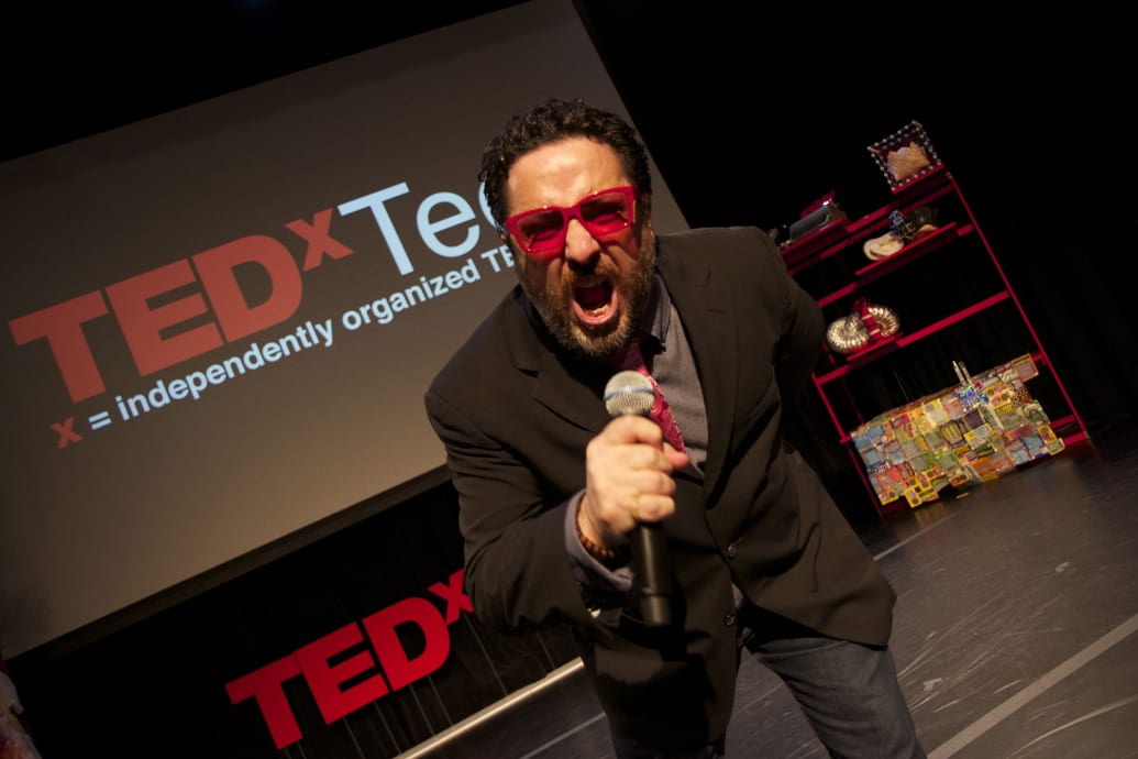 Reality TV coach Robert Galinsky during a TEDx talk.