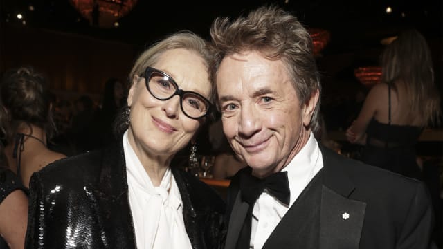 A photo of Meryl Streep and Martin Short at the 81st Annual Golden Globe Awards