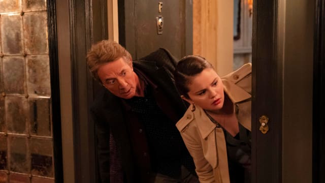 A photo still of Martin Short and Selena Gomez in 'Only Murders in the Building'