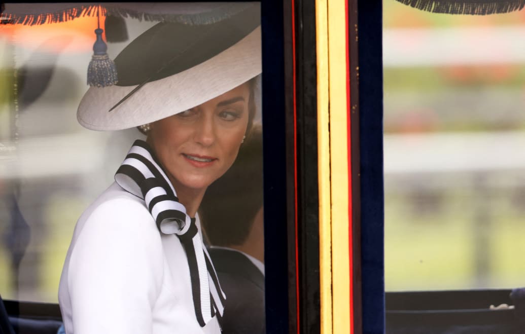 Catherine, Princess of Wales attends the Trooping the Colour parade to honor Britain's King Charles on his official birthday in London, Britain, June 15, 2024.