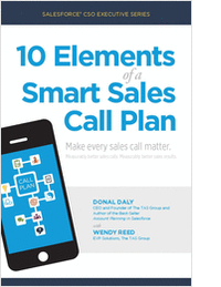 10 Elements of a Smart Sales Call Plan