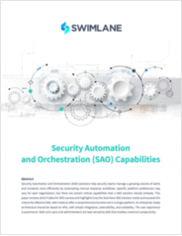 Security Automation and Orchestration (SAO) Capabilities