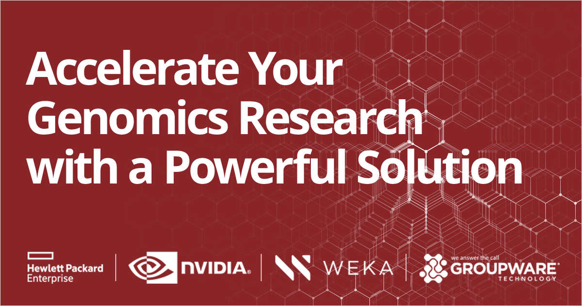 Accelerated AI Genomic Discoveries with Parabricks and WekaIO Powered by HPE and NVIDIA