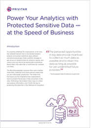 Power Your Analytics with Protected Sensitive Data - going at the Speed of Business