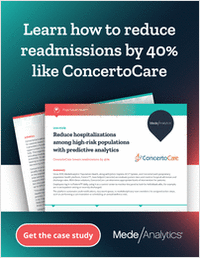 ConcertoCare reduces admission rates by 47%, improves healthcare quality, outcomes with population health analytics