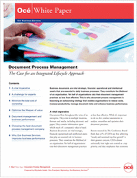 Document Process Management: The Case for an Integrated Lifecycle Approach