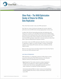 Silver Peak's Advantages in a Disaster Recovery Environment