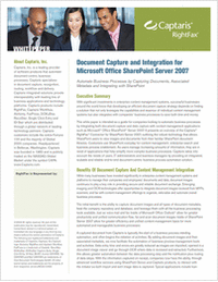 Document Capture and Integration for Microsoft Office SharePoint Server 2007