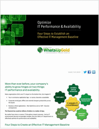 Optimize IT Performance & Availability: Four Steps to Establish Effective IT Management Baselines