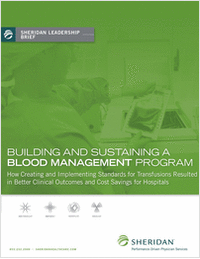 Building and Sustaining a Blood Management Program