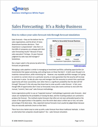 Sales Forecasting:  It's a Risky Business